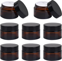 8 Piezas Tarros De Plásticos De Ámbar Para Crema 20 Ml, Frascos Cosméticos Recargables, Ideal Para Crema, Loción, Polvo, Perfecto Para Viaje Y Uso Diario
