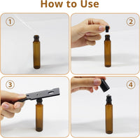 10 botellas roll-on de cristal ámbar · 10 ml