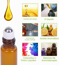 Botellas De Cristal Roll on Para Aceite Esencial,Color Marrón Roll on Botella Vacía,Botella De Aceite De Cristal De Color Marrón,Botellas De Rodillo Esenciales,Para Aceites Esenciales,5 Ml