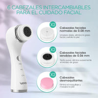 VOYOR Cepillo Limpiador Facial Eléctrico Con 6 Cabezales Recambio FB101