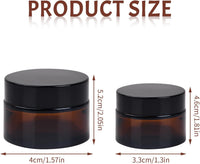 8 Piezas Tarros De Plásticos De Ámbar Para Crema 20 Ml, Frascos Cosméticos Recargables, Ideal Para Crema, Loción, Polvo, Perfecto Para Viaje Y Uso Diario