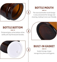 8 Piezas Tarros De Plásticos De Ámbar Para Crema 20 Ml, Frascos Cosméticos Recargables, Ideal Para Crema, Loción, Polvo, Perfecto Para Viaje Y Uso Diario
