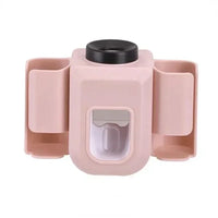 Toothbrush Holder Double Hole Wall Toothbrush Organizer Toothbrush Stand Toothpaste Squeezer Bathroom Accessories Punch Free