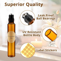 10 botellas roll-on de cristal ámbar · 10 ml