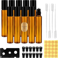 10 botellas roll-on de cristal ámbar · 10 ml