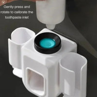 Toothbrush Holder Double Hole Wall Toothbrush Organizer Toothbrush Stand Toothpaste Squeezer Bathroom Accessories Punch Free
