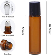 Botellas De Cristal Roll on Para Aceite Esencial,Color Marrón Roll on Botella Vacía,Botella De Aceite De Cristal De Color Marrón,Botellas De Rodillo Esenciales,Para Aceites Esenciales,5 Ml