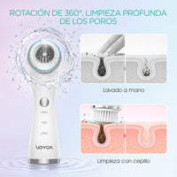 VOYOR Cepillo Limpiador Facial Eléctrico Con 6 Cabezales Recambio FB101