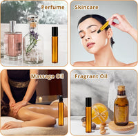 10 botellas roll-on de cristal ámbar · 10 ml