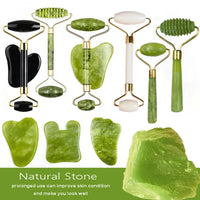 Gua Sha Massage Tool Set Natural Stone Face Neck Massager Jade Roller SPA Body Care Visage Rouleau De Massage Soin De Visage