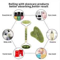 Gua Sha Massage Tool Set Natural Stone Face Neck Massager Jade Roller SPA Body Care Visage Rouleau De Massage Soin De Visage